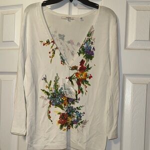 Vertigo Paris White Floral Long Sleeve Top
